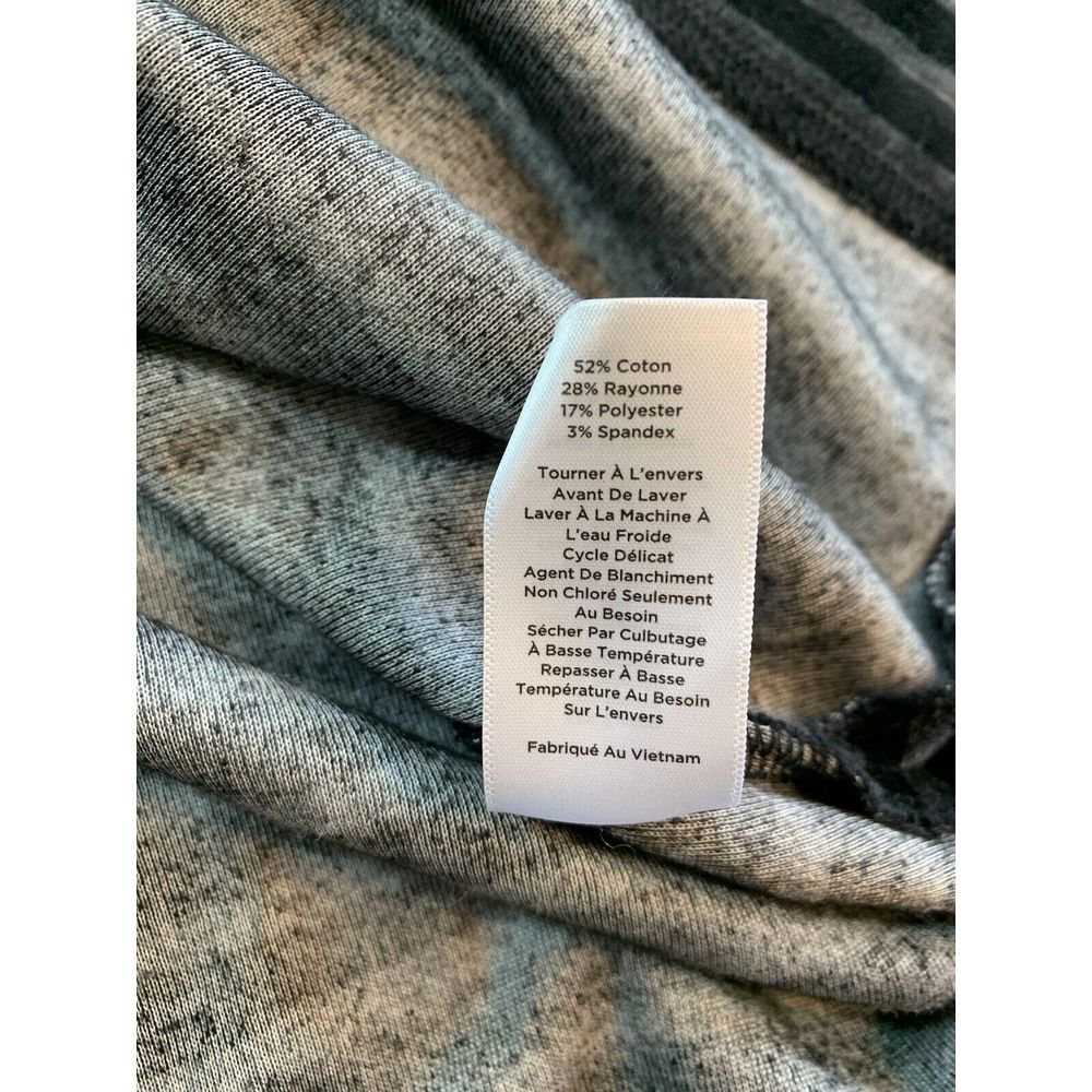 Talbots Top Women's Petites Small SP Soft Cozy  Black Stripe V Neck Velour Hygge - Picture 8 of 14